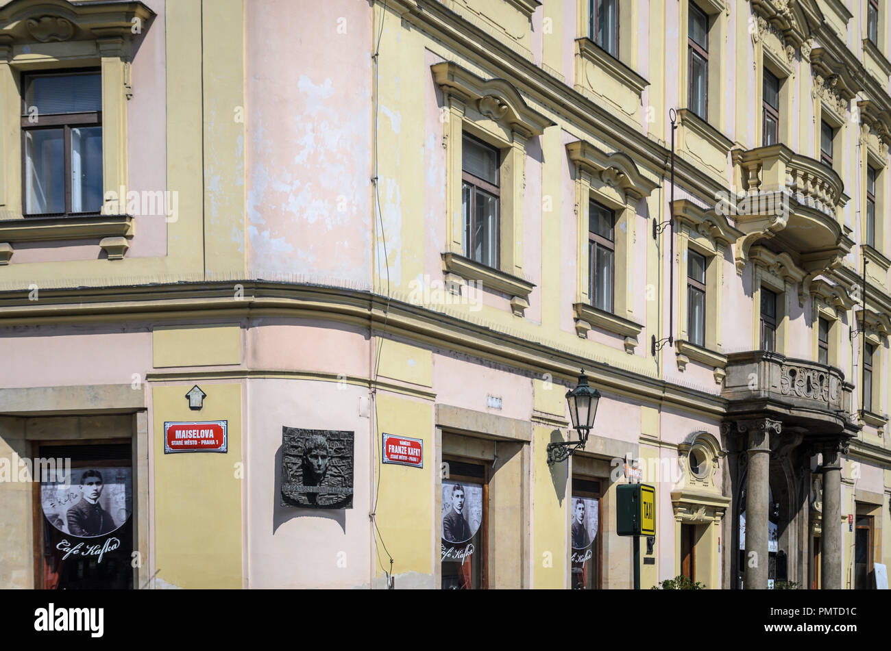 Prag, tschechische Republik - 22. August: Das Haus, in dem der Schriftsteller Franz Kafka steht in der Altstadt von Prag, 22. August 2015 in Prag geboren wurde, Tschechische Repu Stockfoto