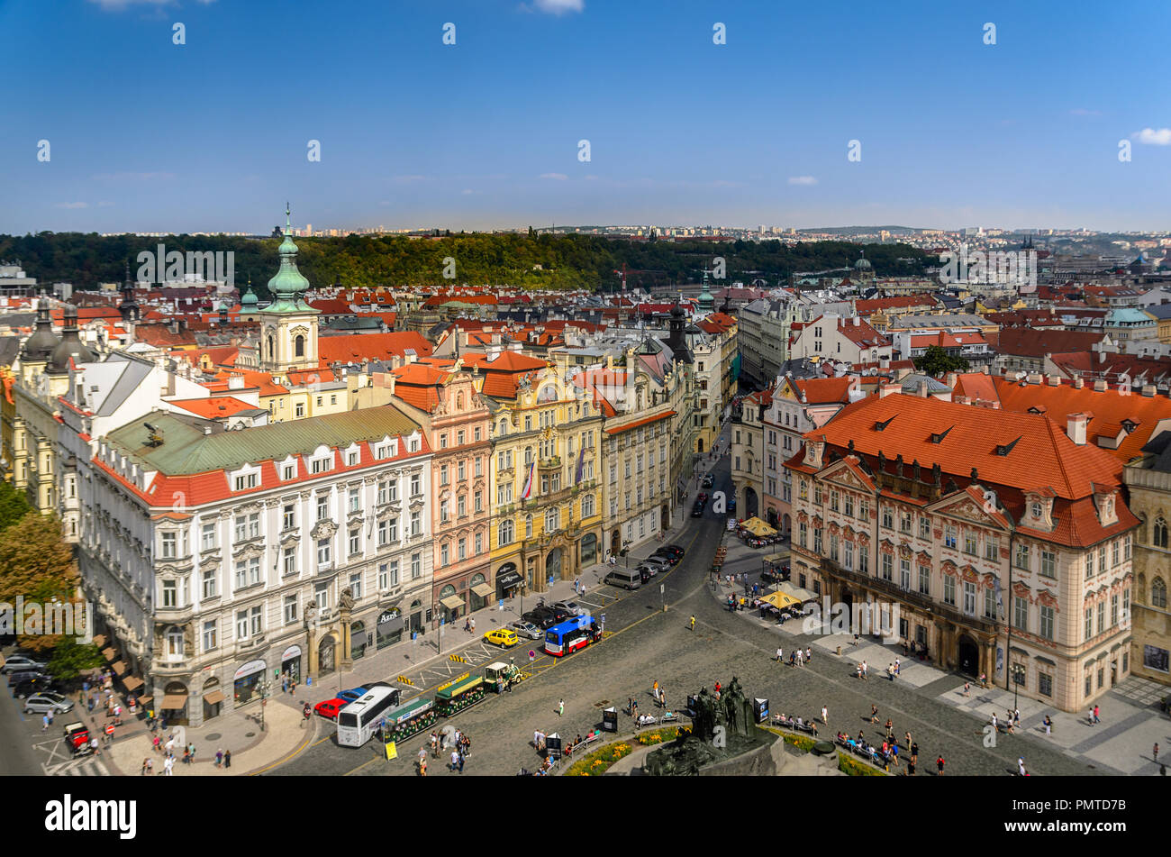 Old Town Square vom Turm des Alten Rathauses Stockfoto