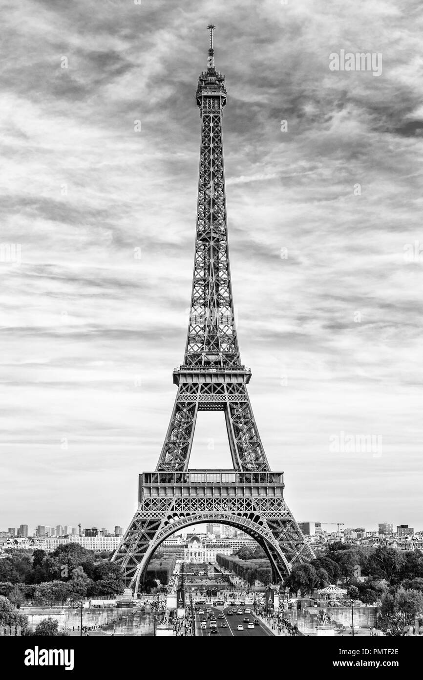 Eiffelturm, Paris, Frankreich, Blick vom Arc de Triomphe Stockfoto