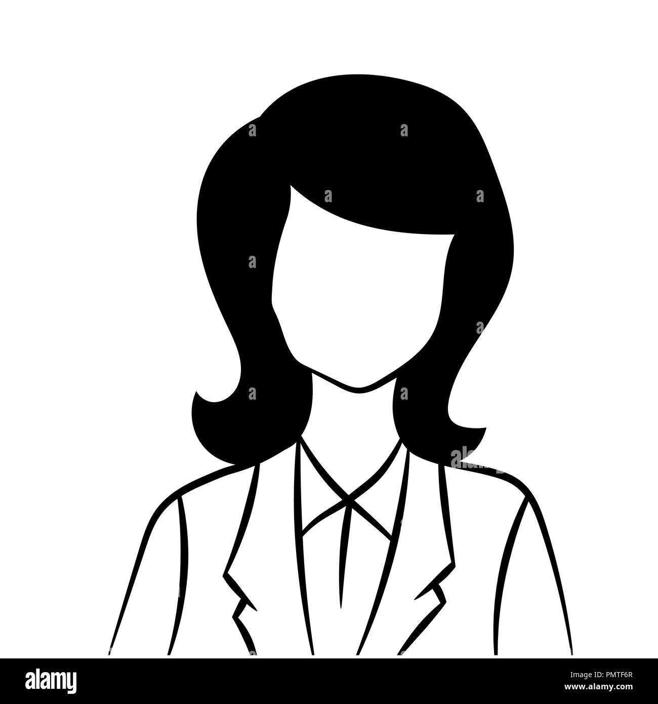 Geschäftsfrau avatar Zeichen Symbol, Isolated On White Backgroun-Vektor ein futuristisches Design. Stock Vektor