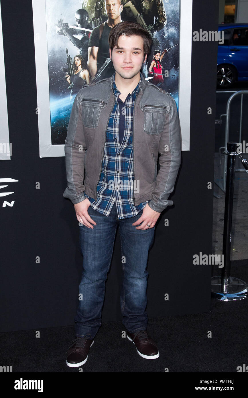 Nathan Kress an der Premiere von Paramount Pictures'' G.I. Joe: Vergeltung' an TCL Chinese Theatre am 28. März 2013 in Hollywood, Kalifornien. Foto von Eden Ari/PRPP/PictureLux Datei Referenz # 31904_138 PRPPEA nur für redaktionelle Verwendung - Alle Rechte vorbehalten Stockfoto