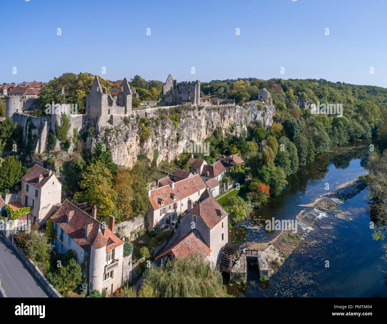 Frankreich, Vienne, Angles Sur L'anglin, beschriftet Les Plus beaux