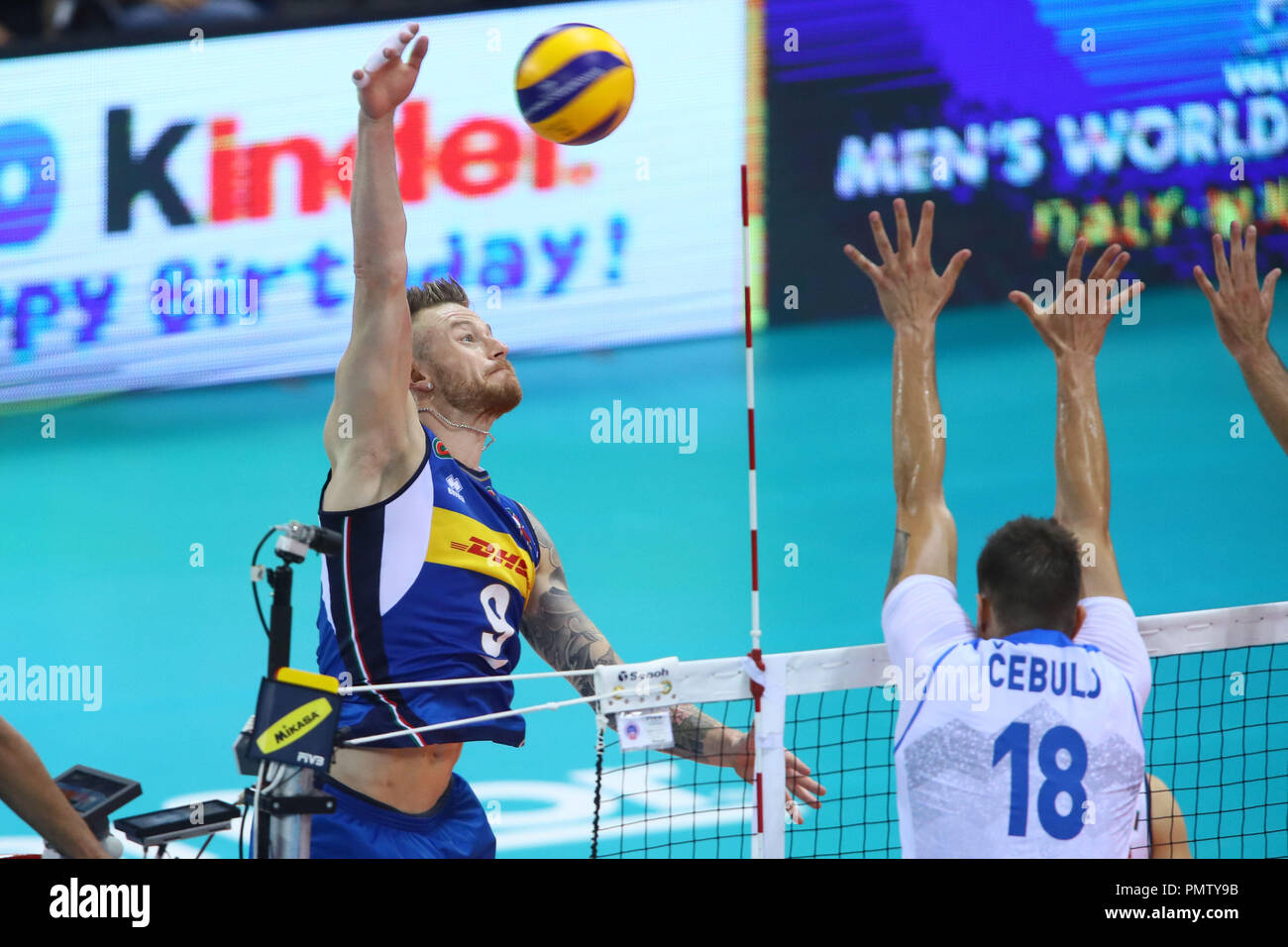 Florenz, Italien. 18. September 2018, IVAN ZAYTSEV Italien gegen Slowenien Volleyball Men's World Championship Florenz September 18, 2018 Credit: Filippo Rubin/Alamy leben Nachrichten Stockfoto