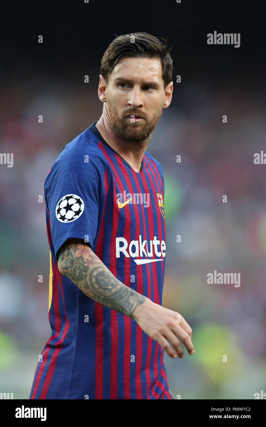 Barcelona, Katalonien, Spanien. 18 Sep, 2018. Lionel Messi vom FC Barcelona in der UEFA Champions League, Gruppe B Fußballspiel zwischen dem FC Barcelona und PSV Eindhoven am 18. September 2018 im Camp Nou Stadion in Barcelona, Spanien Quelle: Manuel Blondeau/ZUMA Draht/Alamy leben Nachrichten Stockfoto