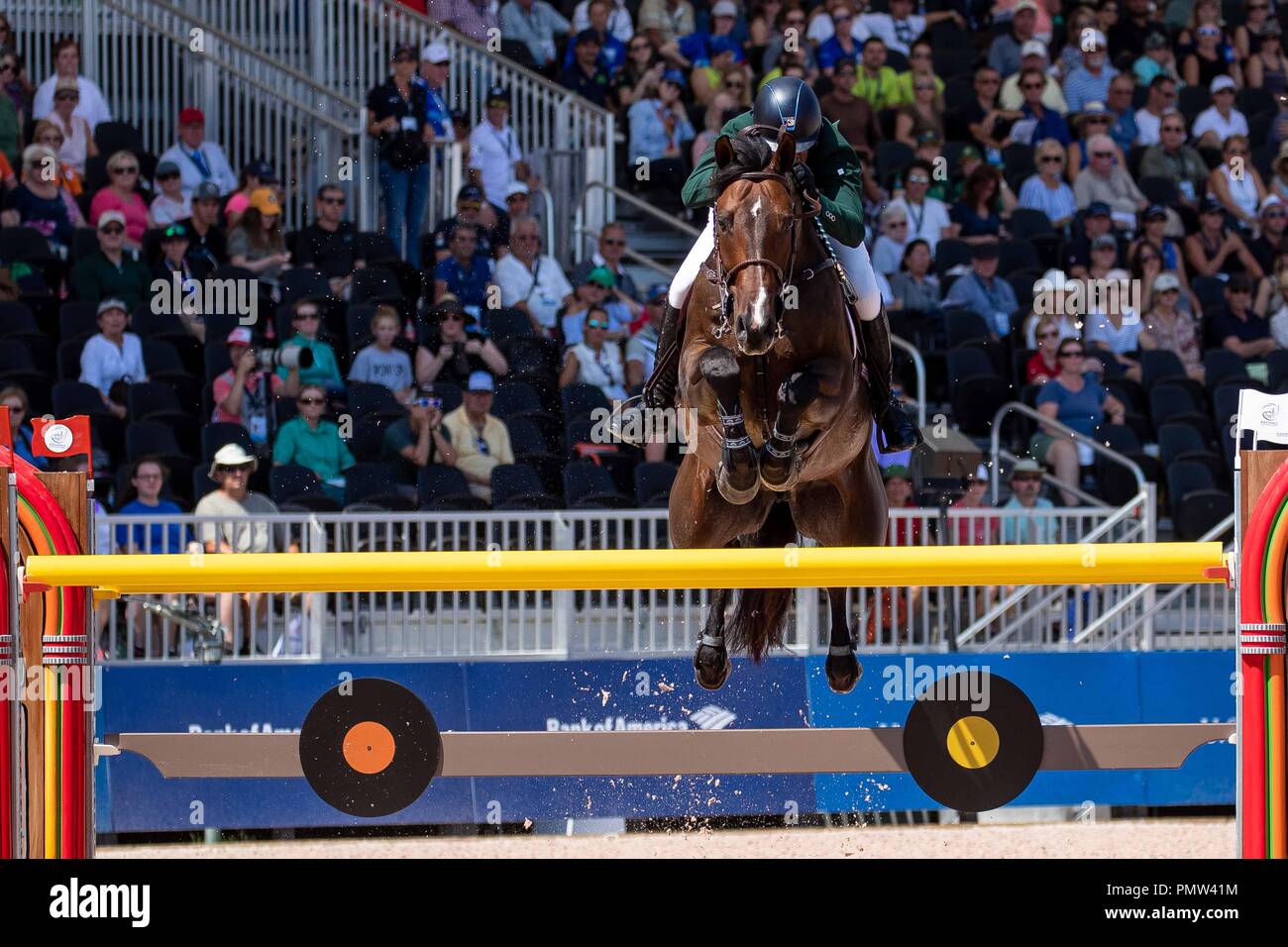 Tryon, Kalifornien, USA. Sept 2018 19. Paul O'Shea. Skara Glen's Machu Picchu. IRL. Springen. Individuelle und Team Meisterschaft. Tag 8. World Equestrian Games. WEG 2018 Tryon. North Carolina. USA. 19.09.2018. Credit: Sport in Bildern/Alamy leben Nachrichten Stockfoto