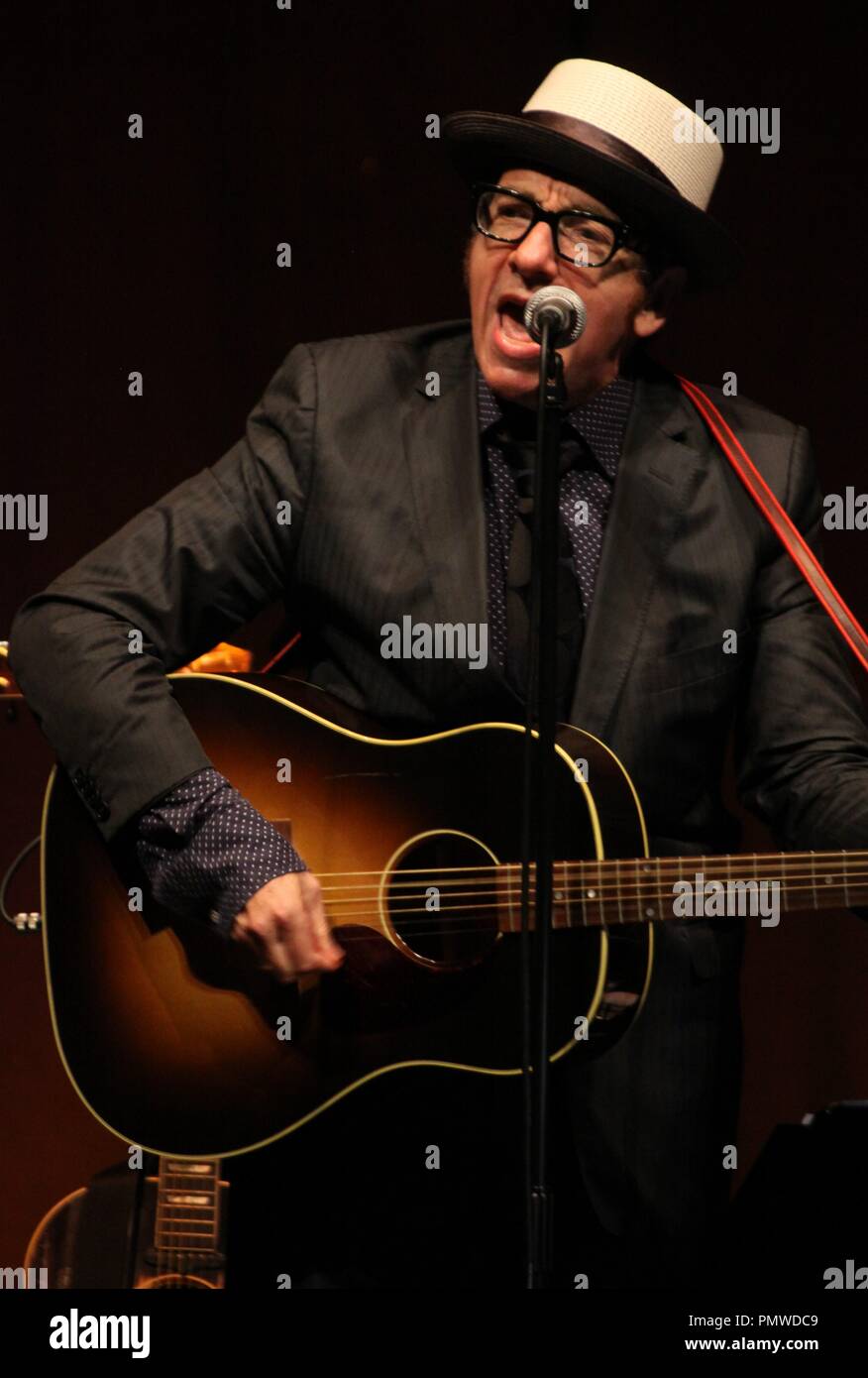 Liverpool, Großbritannien, Elvis Costello führt in Liverpool Philharmonic Hall Kredit Ian Fairbrother/Alamy Stockfotos Stockfoto