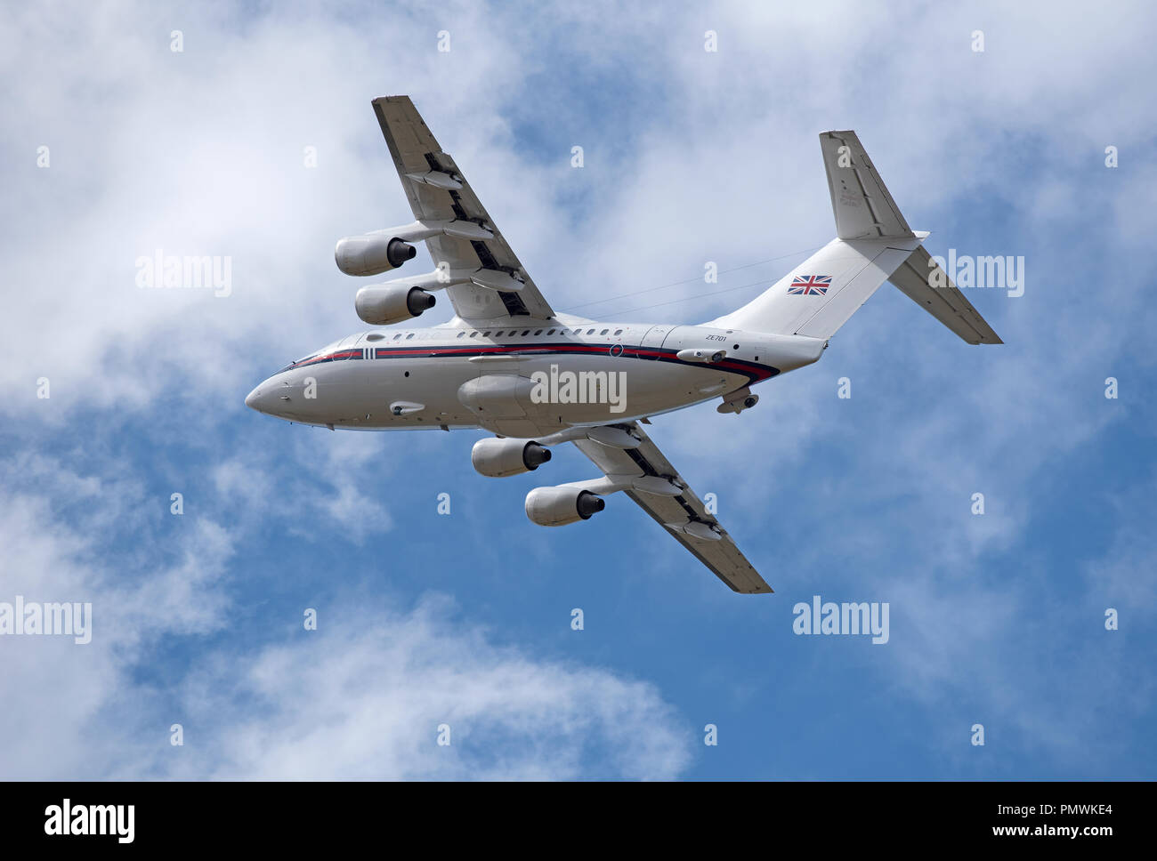 ABAe 146-100 Staatsmann fährt RAF Lossiemouth mit Ministern der Regierung an Bord. Stockfoto