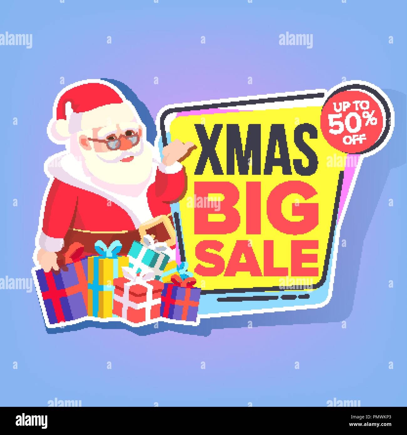 Weihnachten Grosse Verkauf Aufkleber Vektor Santa Claus Vorlage Broschure Spezielle Angebote Vorlagen Schwarzer Freitag Saisonale Promotion Beste Angebot Werbung Isolierte Abbildung Stock Vektorgrafik Alamy