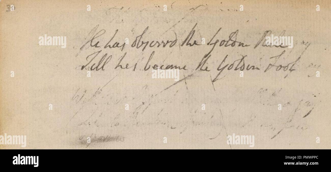 Blake Manuskript - Notebook 1808 - 21 Er hat observd die Goldene Regel. Stockfoto