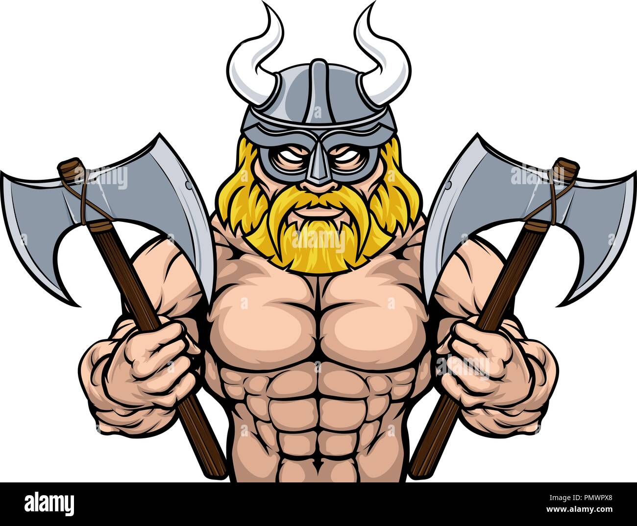 Viking Warrior Maskottchen Stock Vektor