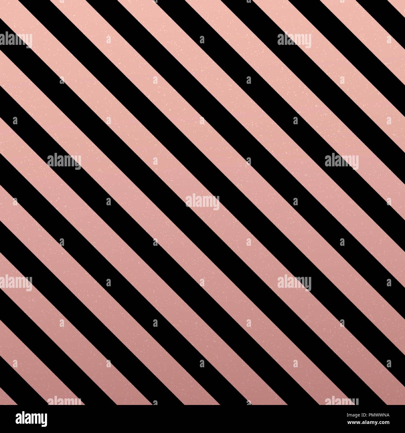 Rose Gold glitzernde diagonale Linien Muster auf schwarzen Hintergrund. Stock Vektor
