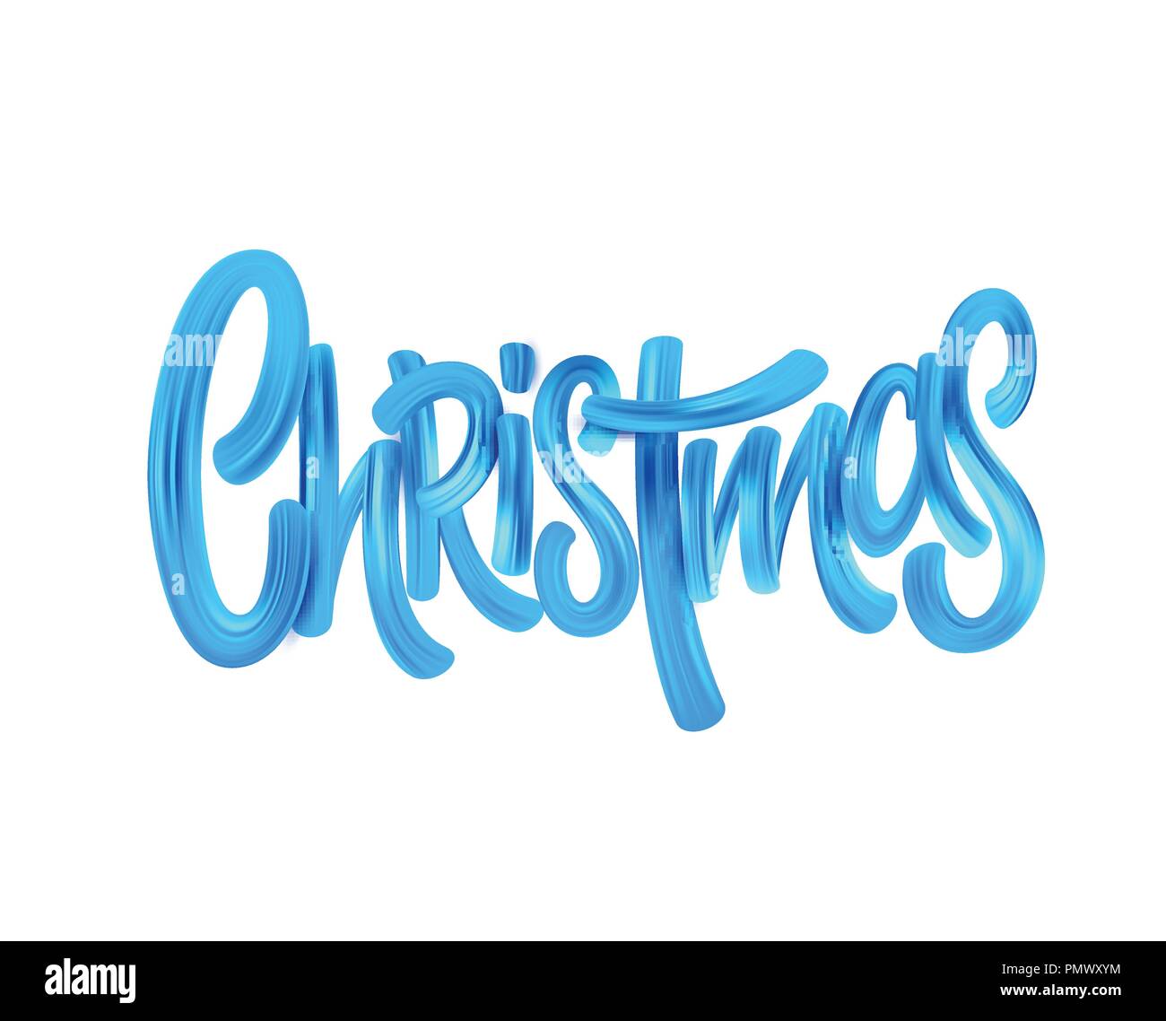 Weihnachten Acryl Pinsel Schriftzug Stock Vektor