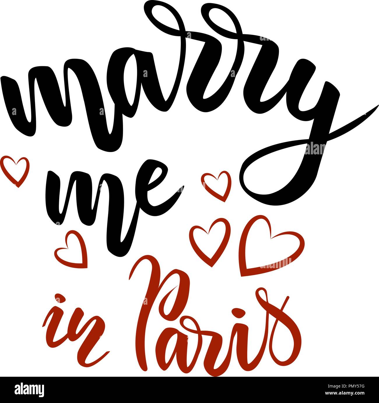 Schriftzug mich heiraten in Paris Stock Vektor