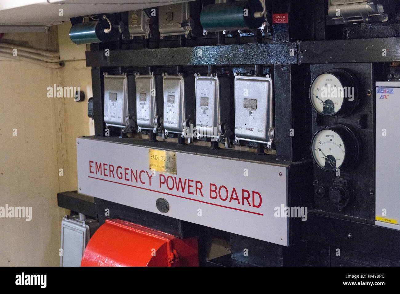 Liverpool Exchange Flaggen westlicher Ansätze HQ IM ZWEITEN WELTKRIEG Zweiten Weltkrieg Derby House Museum Festung Zitadelle Festung Liverpool Emergency Power Board Stockfoto