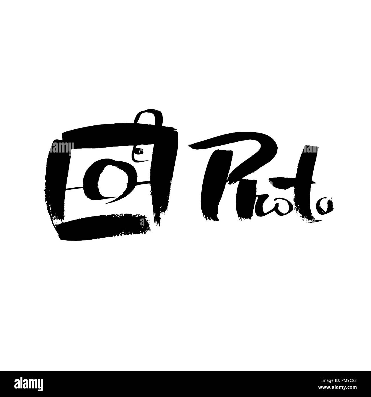 Grunge Foto Kamera Symbol. Vector Illustration. Stock Vektor