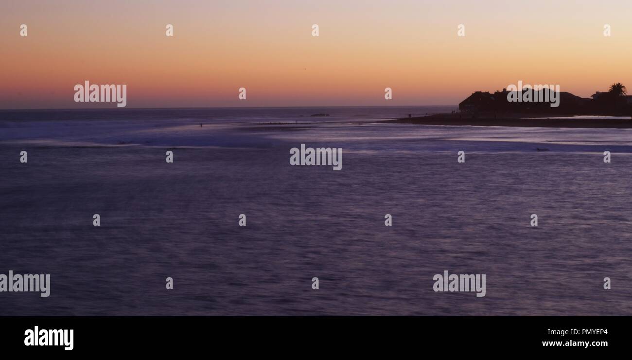 Sonnenuntergang am Malibu Lagune Stockfoto