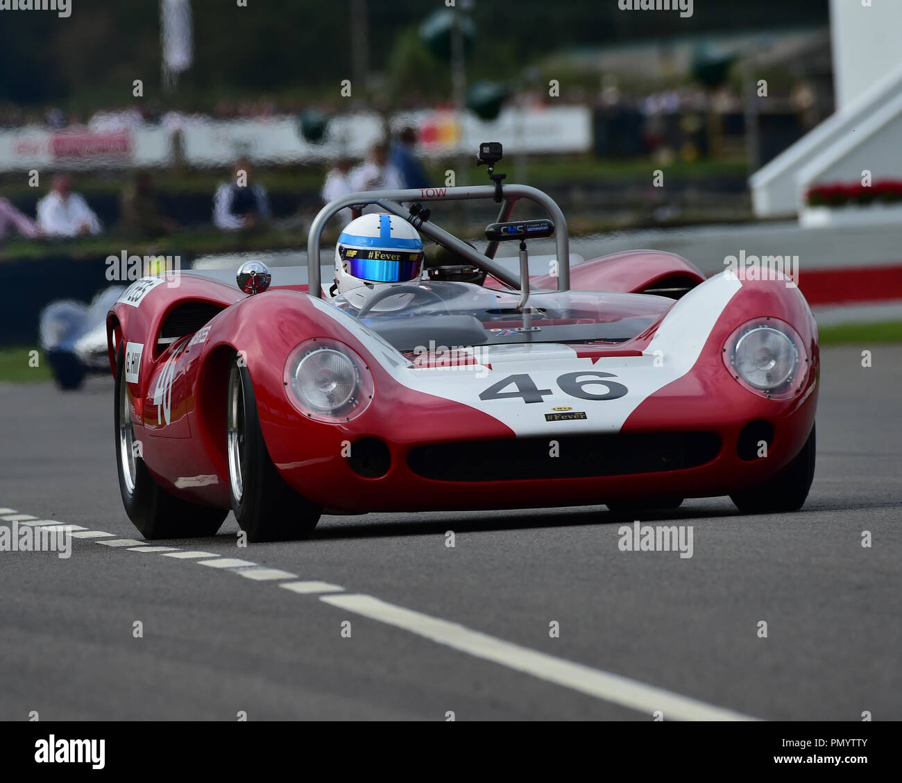 Mike Whitaker, Lola Chevrolet T70 Spyder, Pfingsten Trophy, Sport Prototypen, pre-1966, Goodwood Revival 2018, September 2018, Automobile, Autos, Circus Stockfoto