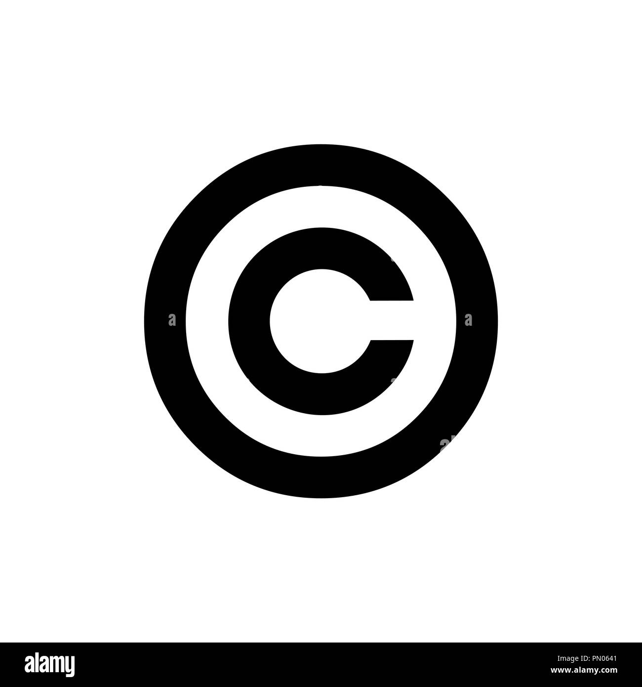 Copyright Symbol. C schreiben in einem Kreis Stock Vektor
