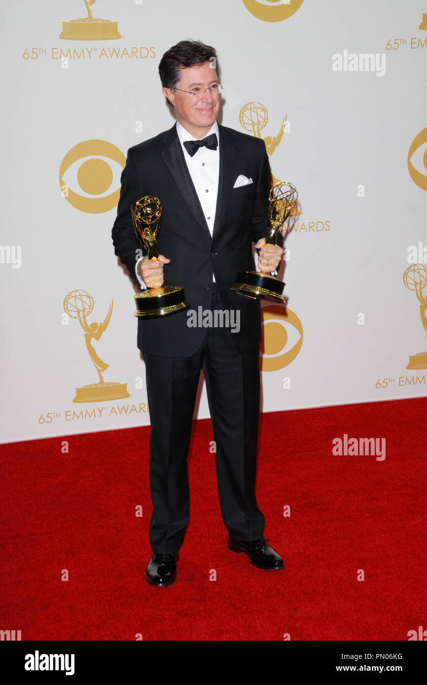 Stephen Colbert an der 65th Primetime Emmy Awards im Nokia Theatre L.A. Leben in Los Angeles, CA, am 22. September 2013. Foto von Joe Martinez/PictureLux Stockfoto