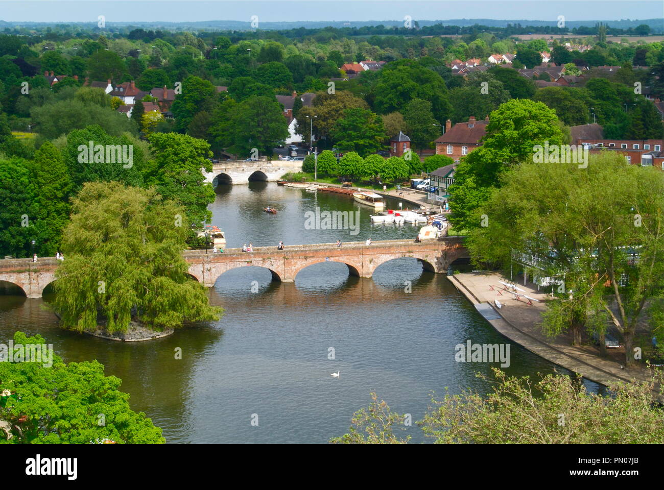 Stratford-upon-Avon, von oben. Stockfoto