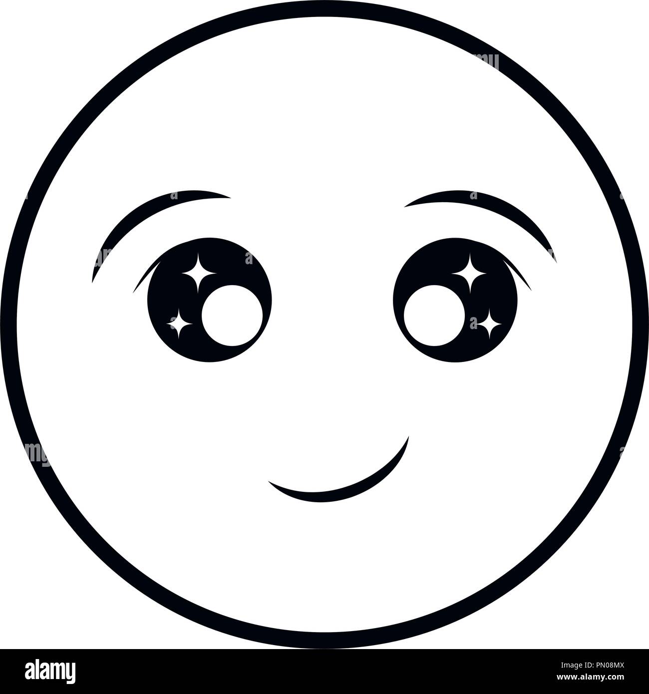 Lachendes smiley thin line smiley face Vector Illustration Stock
