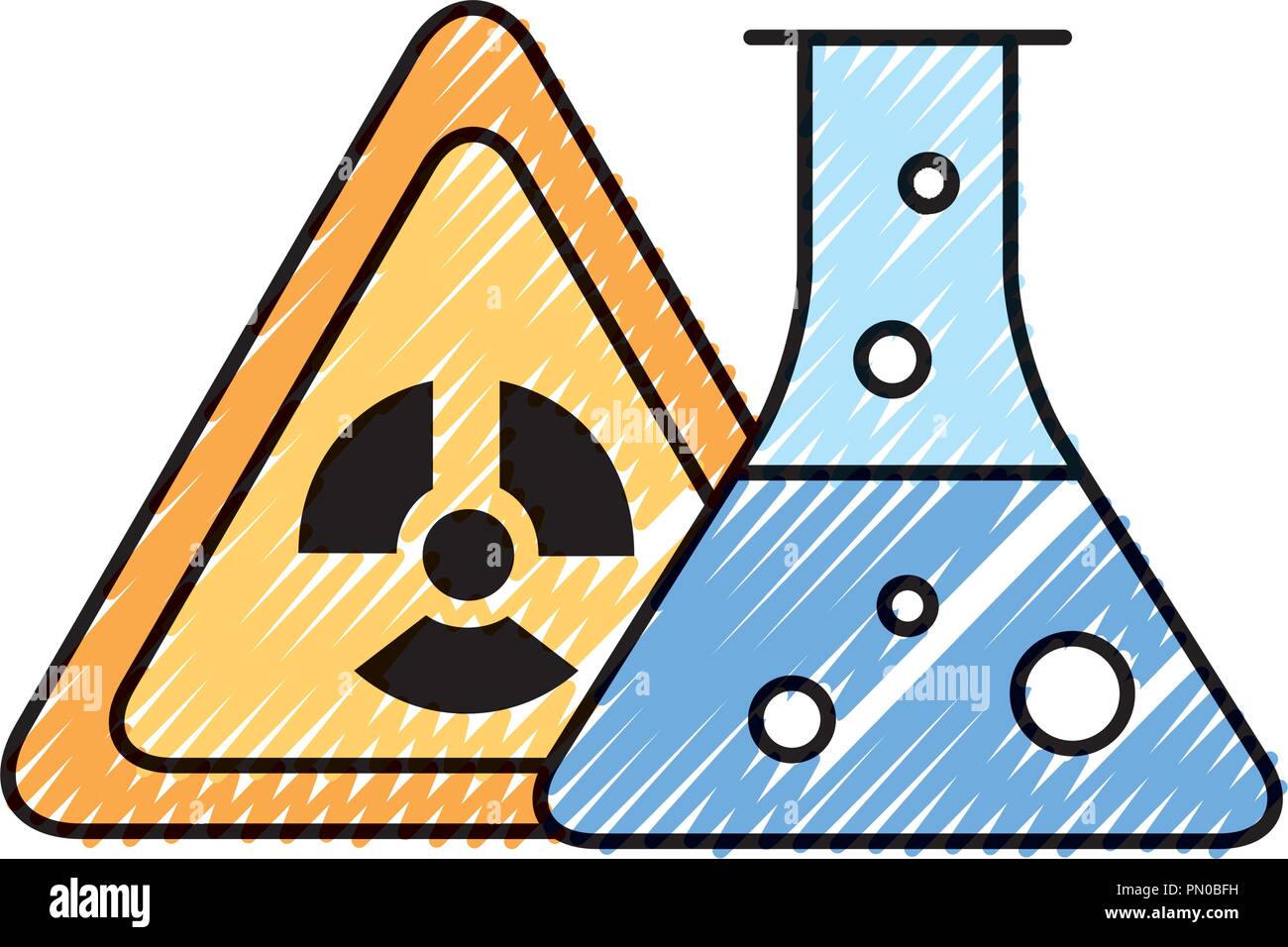 Strahlungsrisiko Reagenzglas Chemie Stock Vektorgrafik Alamy