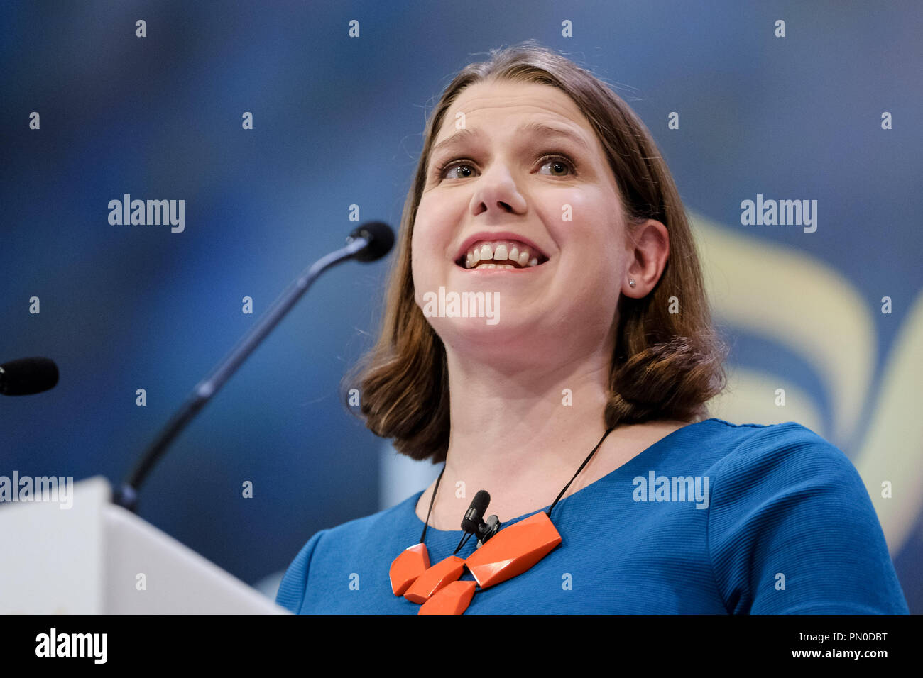 Jo Swinson MP Adressen der Liberalen und Demokratischen Partei Europas Herbst Konferenz am Sonntag, den 16. September 2018 in Brighton, Sussex statt. Bild: Jo Swinson, Liberaldemokratischen stellvertretender Fraktionsvorsitzender, Sprecher für auswärtige Angelegenheiten und Commonwealth-Fragen, MP für East Dunbartonshire. Bild von Julie Edwards. Stockfoto