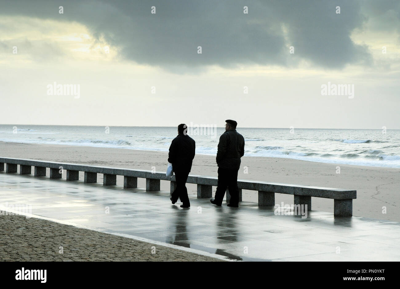 Torreira in einem Winter stürmischer Tag. Portugal Stockfoto