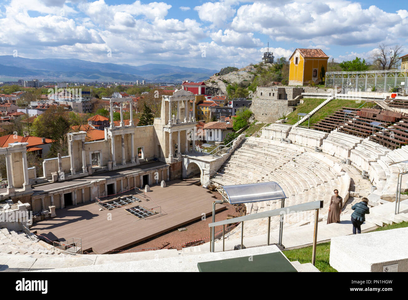 Das römische Amphitheater in Plovdiv, Bulgarien. Stockfoto