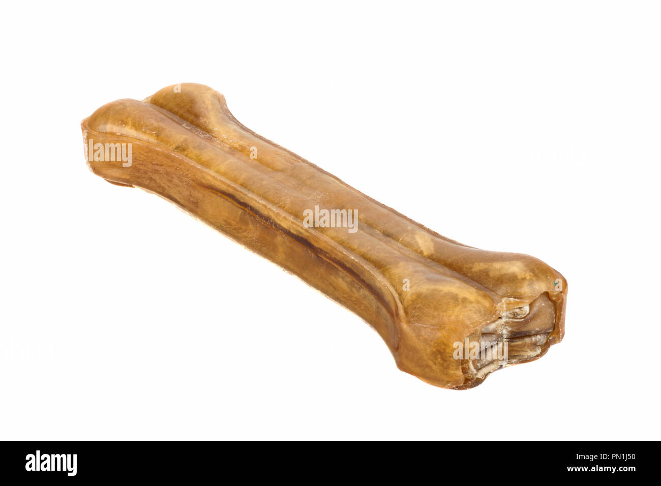 Hundeknochen isoliert auf weißem Hintergrund Stockfoto