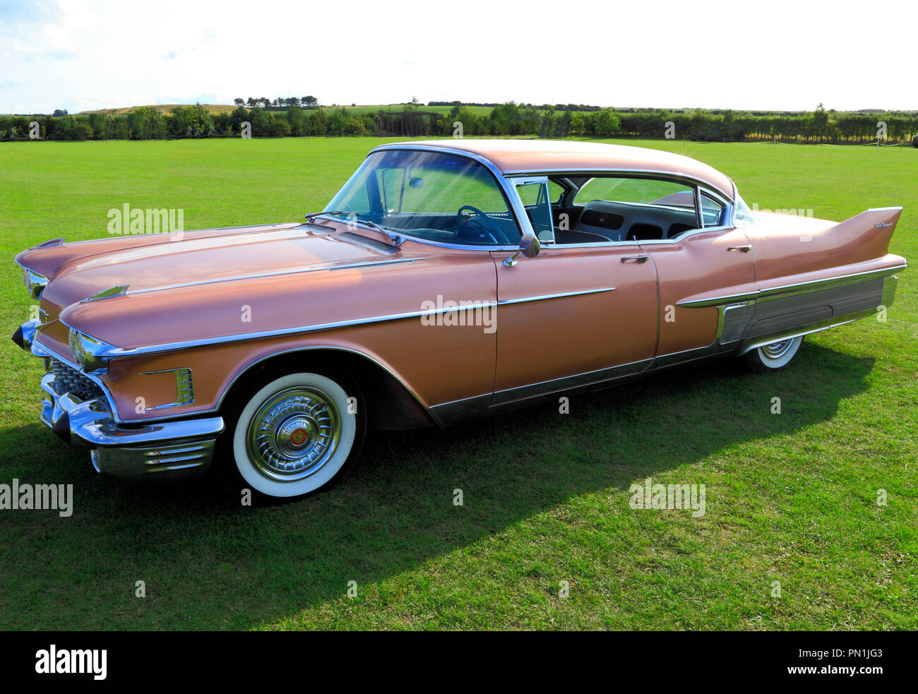 Pink Cadillac, Fleetwood, Classic American Auto, Automobil Stockfoto