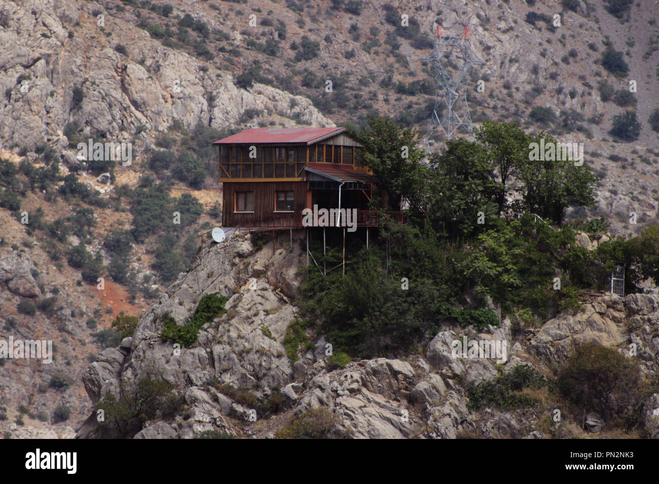 Sehr schönes Holzhaus. ERZINCAN/KAMALİYE Stockfoto