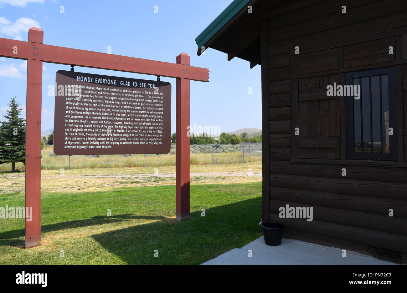 LIMA, Montana, USA 11. August 2018 Historische Markierung Zeichen