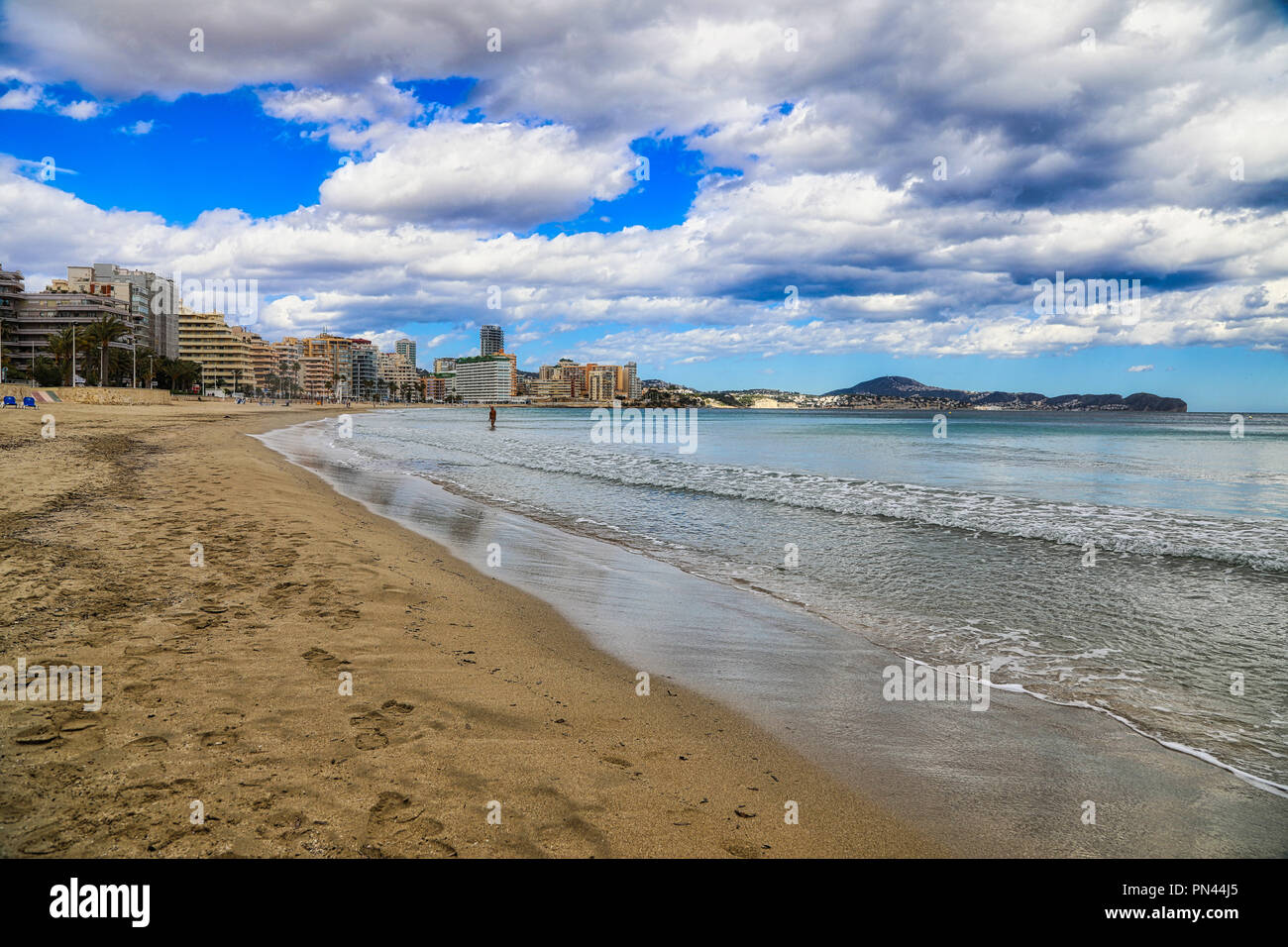 Mediterrane Küste, ferienhäuser, Spanien, Reisen, Europa, Mittelmeer reise, Seascape, Landschaft, Meer, Küste, Strand, Sommer, Urlaub, Stockfoto