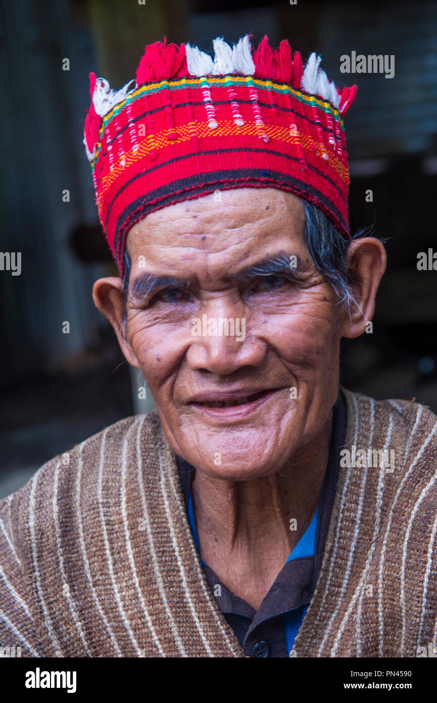 Porträt eines Mannes aus Ifugao-Minderheit in der Banaue auf den Philippinen Stockfoto