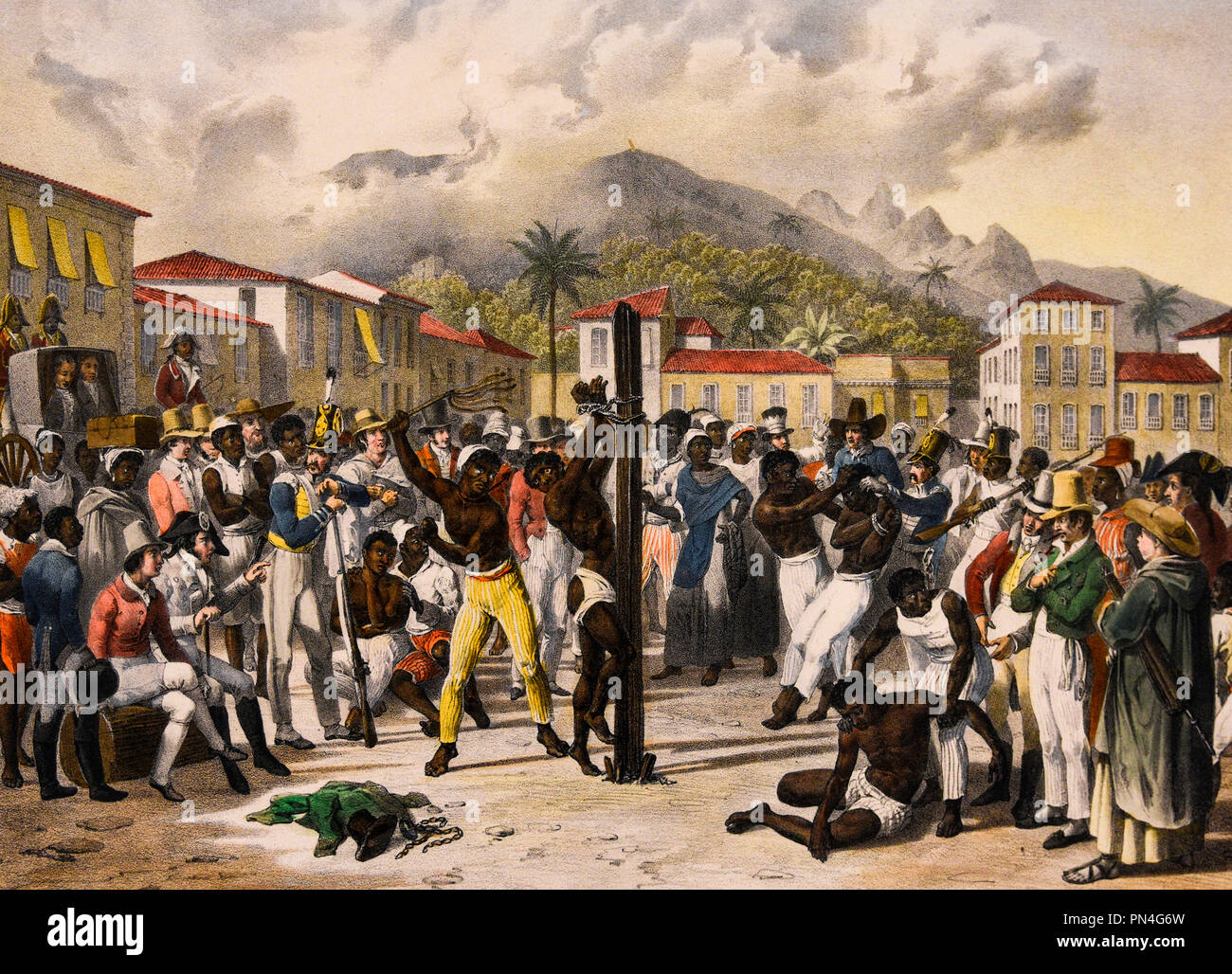Öffentliche Strafen, die in den Platz - St. Anna - Brasilien, um 1830 - Johann Moritz Rugendas Stockfoto