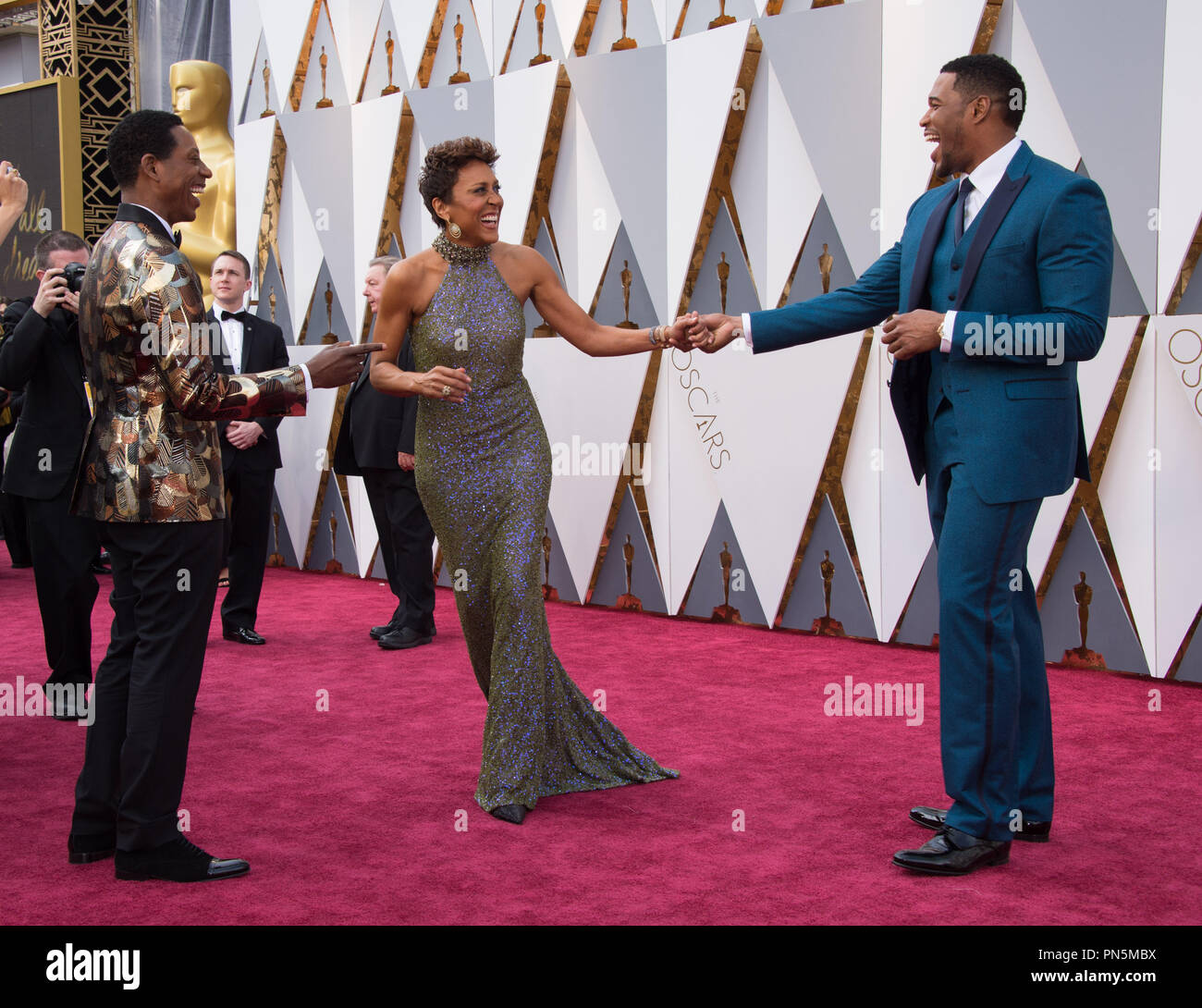 Orlando Jones, Robin Roberts und Michael Strahan kommen an Die 88 Oscars® auf der Dolby® Theater in Hollywood, CA am Sonntag, dem 28. Februar, 2016. Datei Referenz # 32854 005 THA nur für redaktionelle Verwendung - Alle Rechte vorbehalten Stockfoto