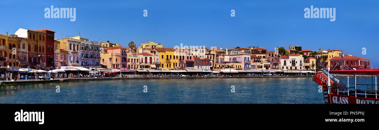 Venezianischer Hafen von Chania Stockfoto