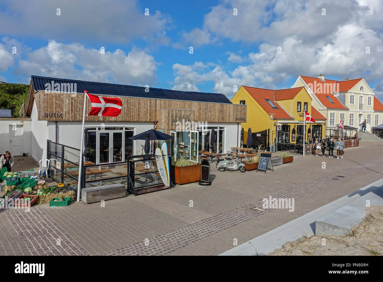 Huset Havs Butik und madhus und Pandekagehuset auf Szr Strandvej in Løkken Vendsyssel, jutland Dänemark Europa Stockfoto