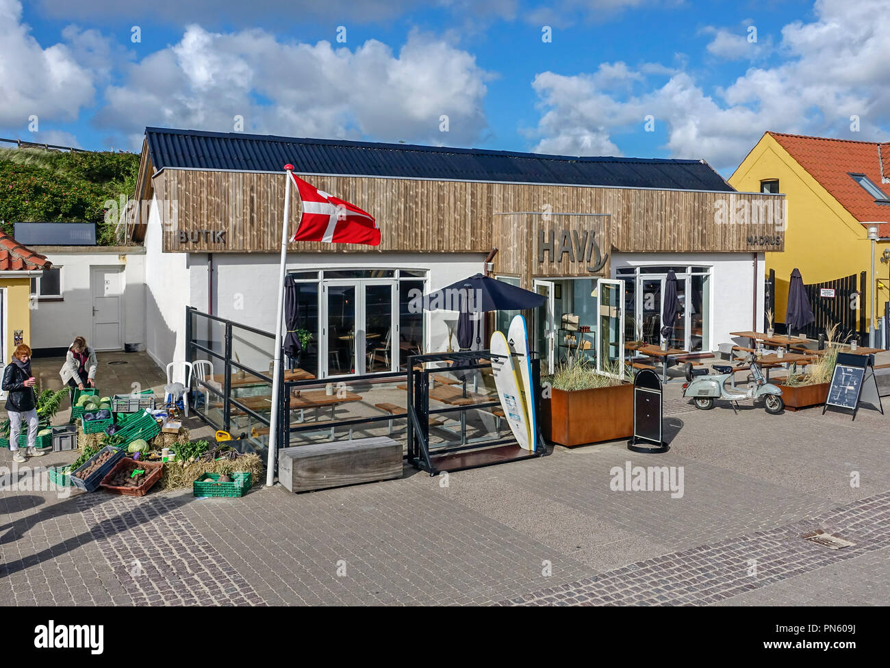 Huset Havs Butik und madhus auf Szr Strandvej in Løkken Vendsyssel, jutland Dänemark Europa Stockfoto