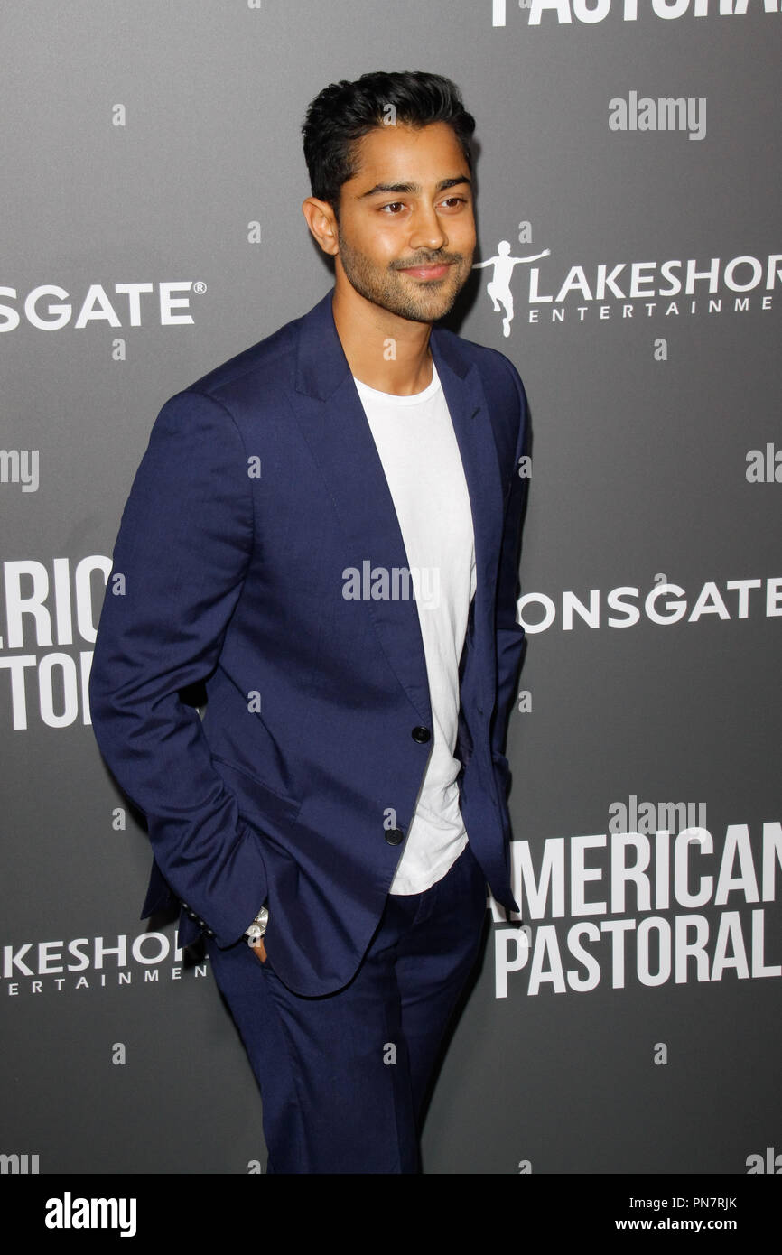 Manish Dayal im LA Special Screening von lionsgate's "American Pastoral" an der Akademie Samuel Goldwyn Theater in Beverly Hills, CA, 13. Oktober 2016 statt. Foto von Joe Martinez/PictureLux Stockfoto