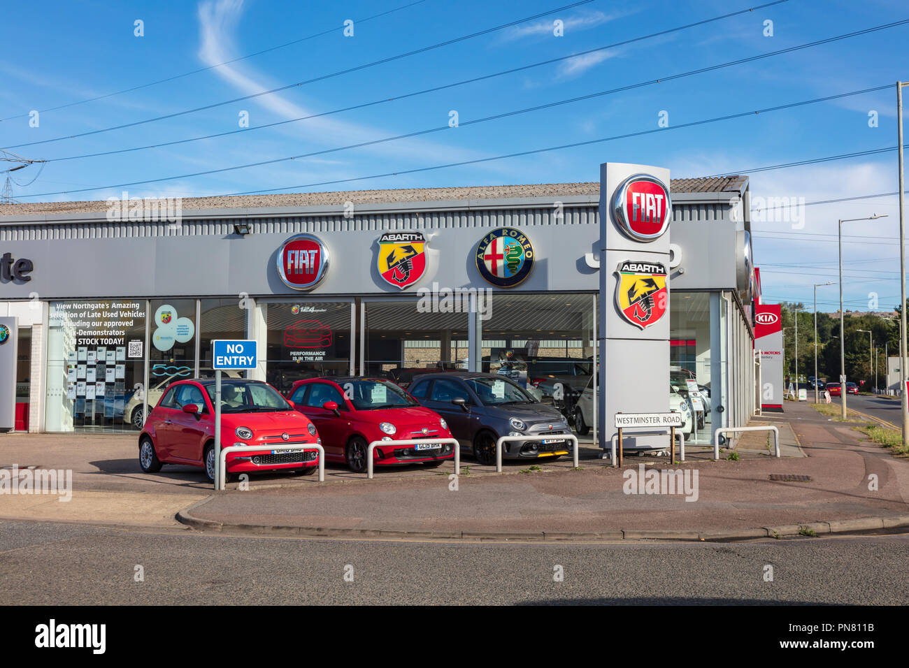 Fiat Autohaus in Canterbury, Kent, Großbritannien Stockfoto