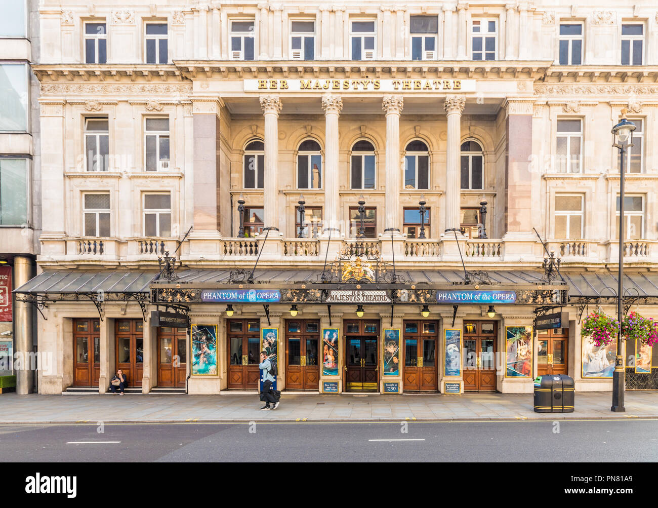 London. September 2018. Ein Blick auf Ihre Majestys Theatre in London. Stockfoto