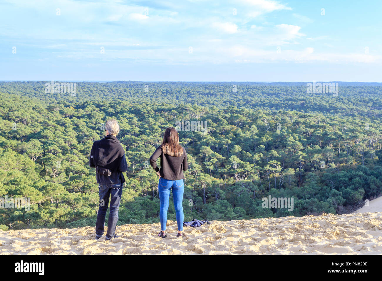 Frankreich, Gironde, Côte d'Argent, Parc naturel Marin du Bassin d'Arcachon (Arcachon Bay Marine Naturpark), La Teste de Buch, Pyla sur Mer, Dune du Pi Stockfoto