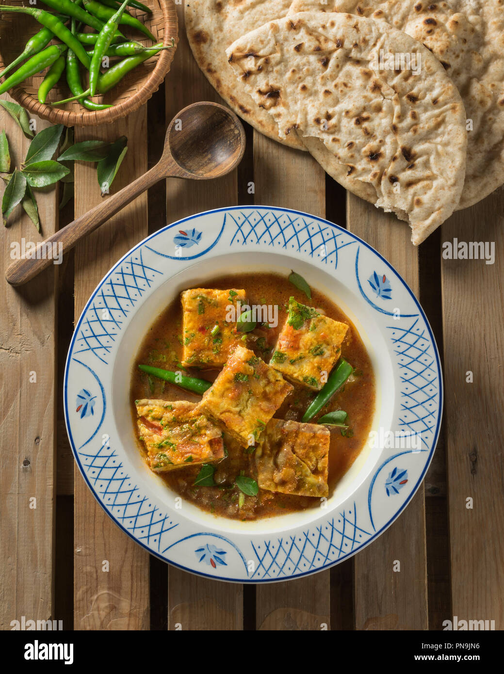 Omelette Curry. Indien Sri Lanka Essen Stockfoto
