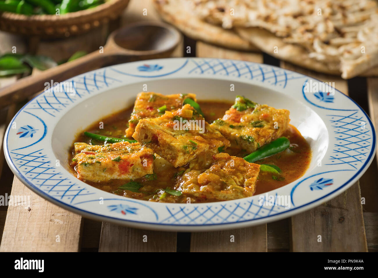 Omelette Curry. Indien Sri Lanka Essen Stockfoto