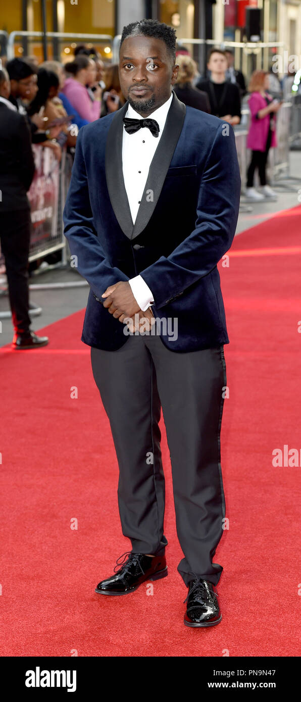 Foto muss Gutgeschrieben © Alpha Presse 079965 19/09/2018 Femi Oyeniran am Vorsatz 2 Die Kommen Weltpremiere auf der Cineworld in Leicester Square, London Stockfoto