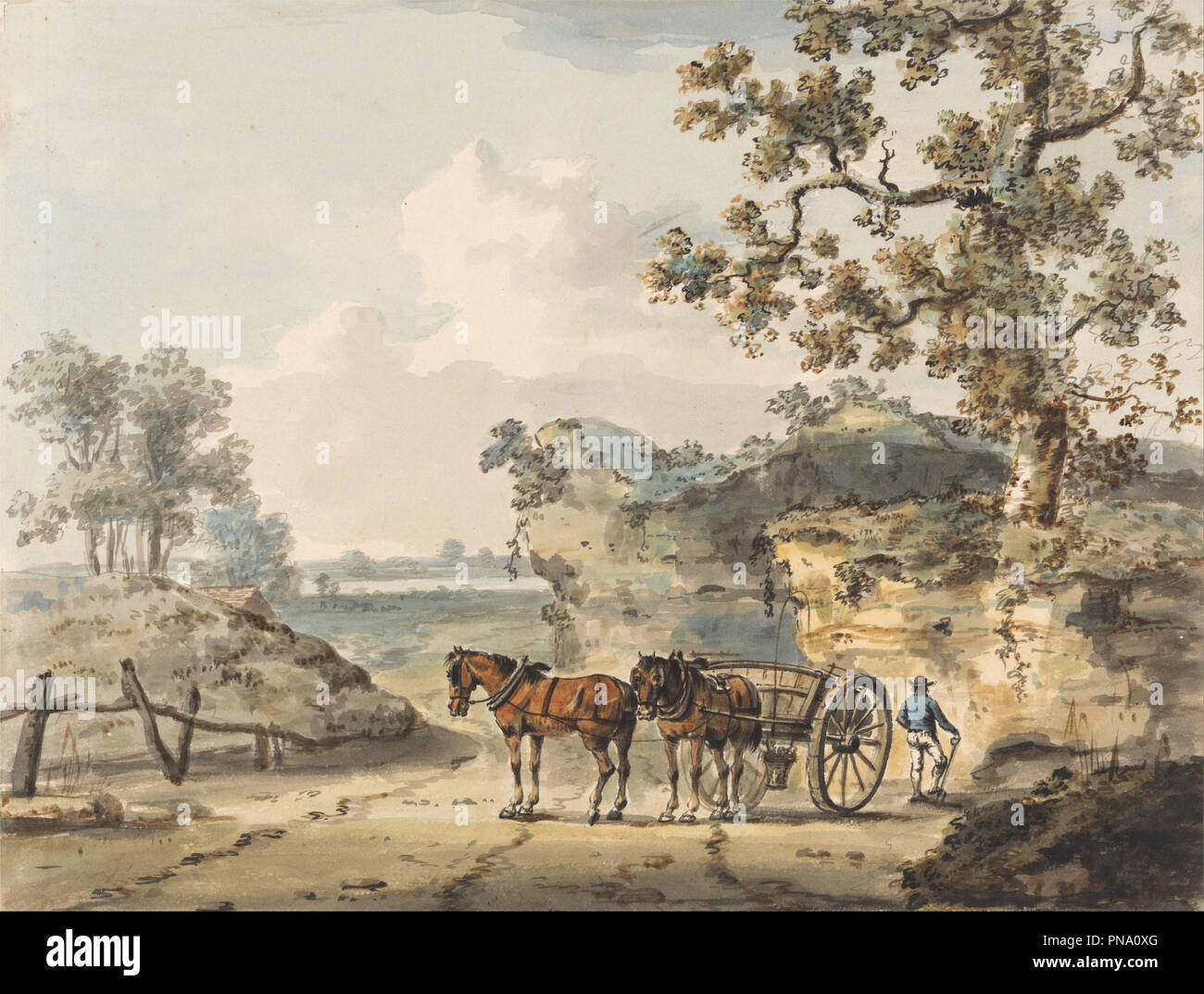 Ein Sandkasten. Malerei. Aquarell, pen und braune Tusche und Graphit auf dicken Karte. Höhe: 210 mm (8.26 in); Breite: 276 mm (6.63 in). Autor: Paul Schränke. Stockfoto