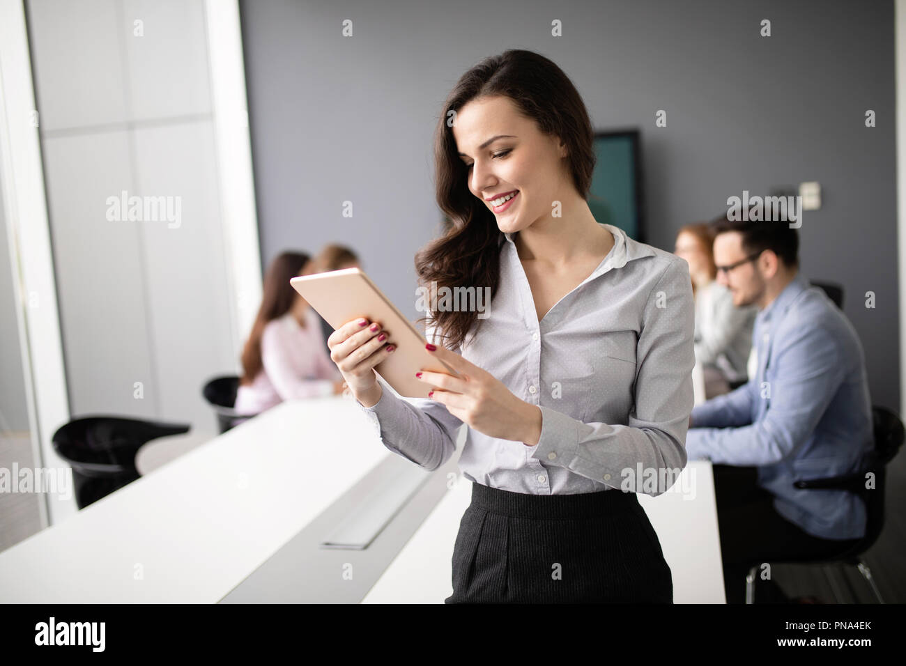 Geschäftskollegen in Konferenz meeting-Raum während der Präsentation Stockfoto