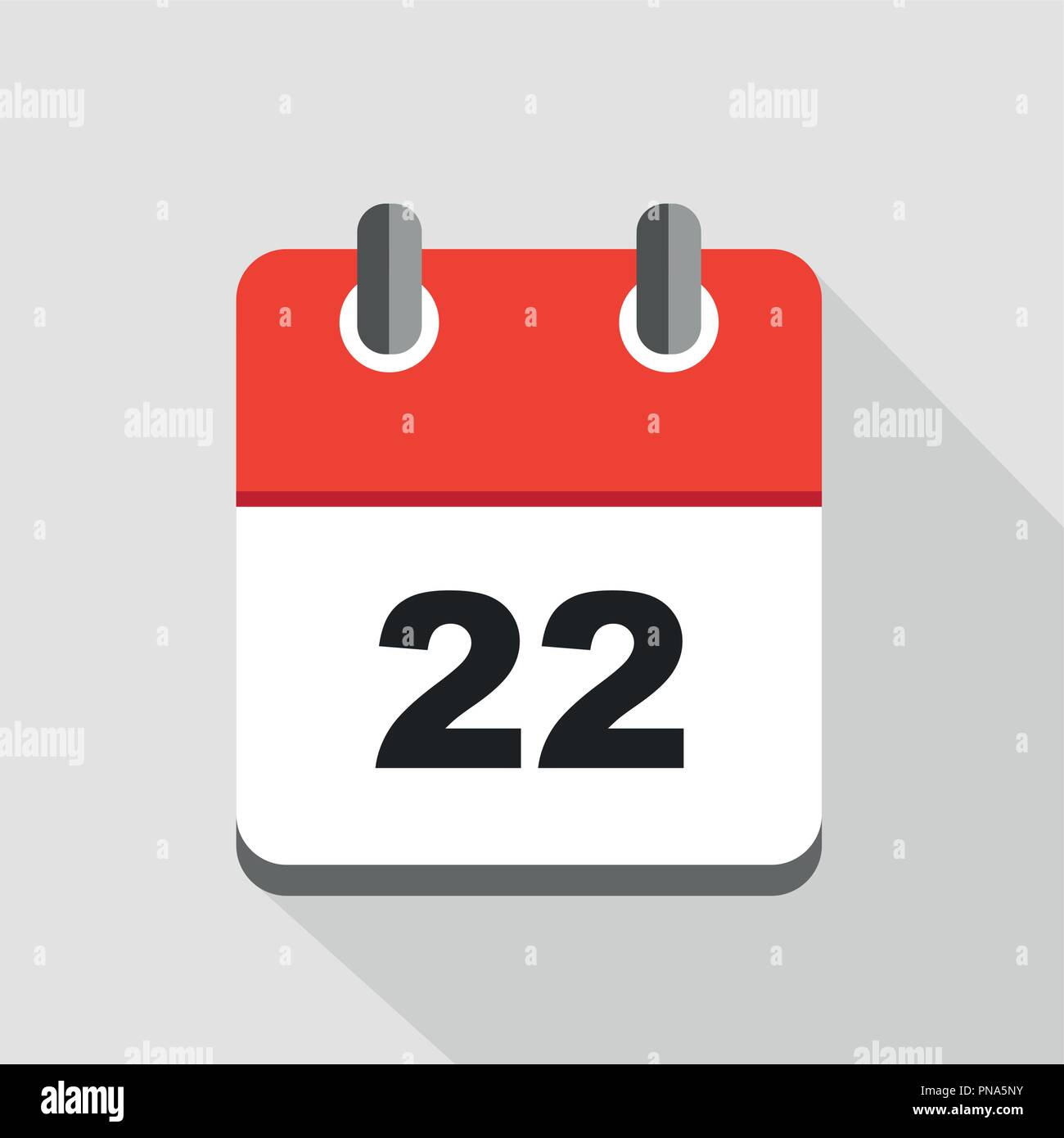 Vector Illustration von Red Kalender 22 Symbol EPS 10. Stock Vektor